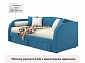 Мягкая кровать Elda 900 синяя с ортопедическим основанием и матрасом ГОСТ - фото №3