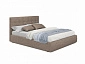 Мягкая кровать Selesta 1600 кожа латте с подъемным механизмом - фото №2