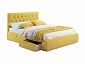 Мягкая кровать Verona 1600 желтая с ящиками - фото №2