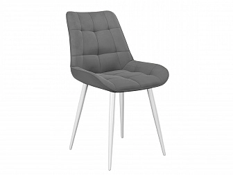 Стул DikLine 206М B22 GREY, ножки белые - фото №1