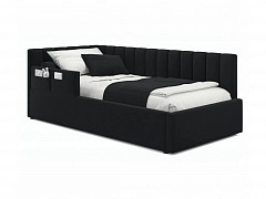 Мягкая кровать Milena с бортиком 900 темная с подъемным механизмом - фото №1, mebel_stock_20059