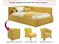 Мягкая кровать-тахта Bonna 1200 желтая c подъемным механизмом - фото №9
