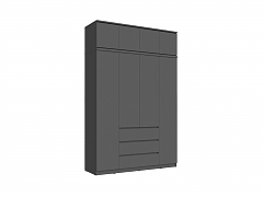 Челси Шкаф 1600 + антресоль 1600 (Графит, Графит) - фото №1, mdmMF-1205418488