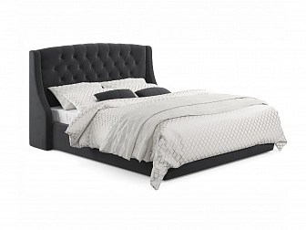 Мягкая кровать "Stefani" 1800 темная с подъемным механизмом с орт.матрасом PROMO B COCOS - фото №1