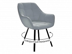 Стул DikLine 252 М поворотный, B22 GREY, ножки черные - фото №1