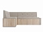 Кухонный угловой диван Таллин Левый (98х164), вельвет бархатного типа, ЛДСП - миниатюра