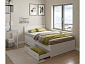 Полутороспальная белая кровать "Виктория" 1200 с выдвижными ящиками с матрасом - фото №2