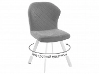Стул DikLine 339 поворотный B22 GREY, ножки белые - фото №1