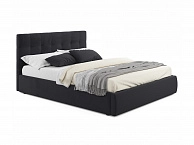 Мягкая кровать "Selesta" 1400 темная с матрасом PROMO B COCOS с подъемным механизмом - фото №1