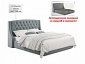 Мягкая кровать "Stefani" 1600 серая с ортопед. основанием с матрасом PROMO B COCOS - фото №3