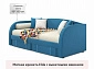Мягкая кровать Elda 900 синяя с ортопедическим основанием и матрасом АСТРА - фото №3