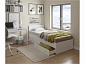 Односпальная кровать "Виктория" 900 с ящиками белая с матрасом Promo B Cocos - фото №2