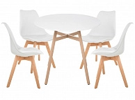 Номиа 90 white / wood Обеденная группа - фото №1