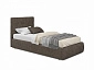 Мягкая кровать Selesta 900 кожа брауни с подъемным механизмом - фото №2
