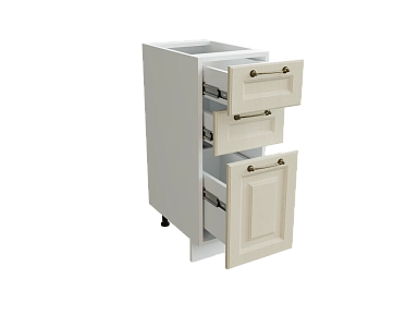 Шкаф Н303 с 3-мя ящиками Ницца БЕЛ/ДУБ/КРЕМ Ф13 - фото №1, 888_ММК-00016099