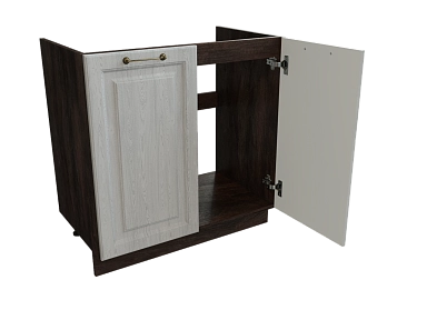 Шкаф М800 с 2-мя дверцами Ницца ДБК/ДУБ/СЕР Ф50 - фото №1, 888_ММК-00017765