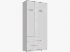 Челси Шкаф 1200 + антресоль 1200 (Белый глянец, Белый) - фото №1, mdmMF-1205418484