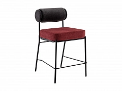 Стул полубарный STOOL GROUP Ponpoun Тёмно-серый, бордо - фото №1, 66_1082097903
