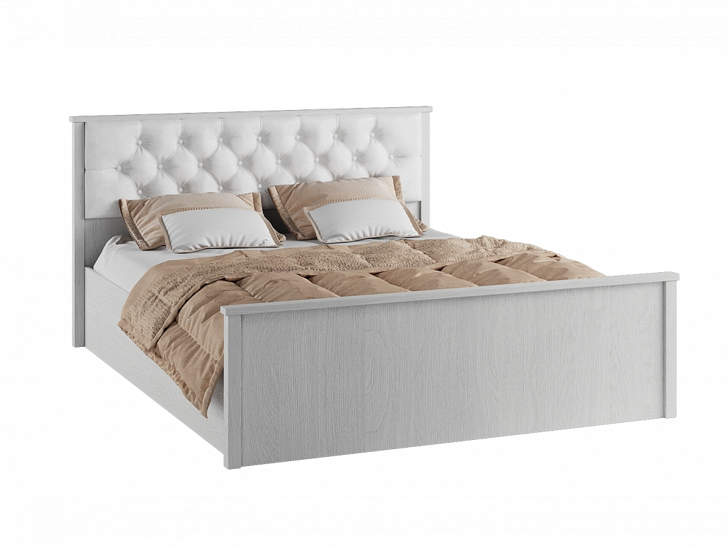 Кровать с настилом ДСП Модена МКР-2 160х200, ясень - фото №1
