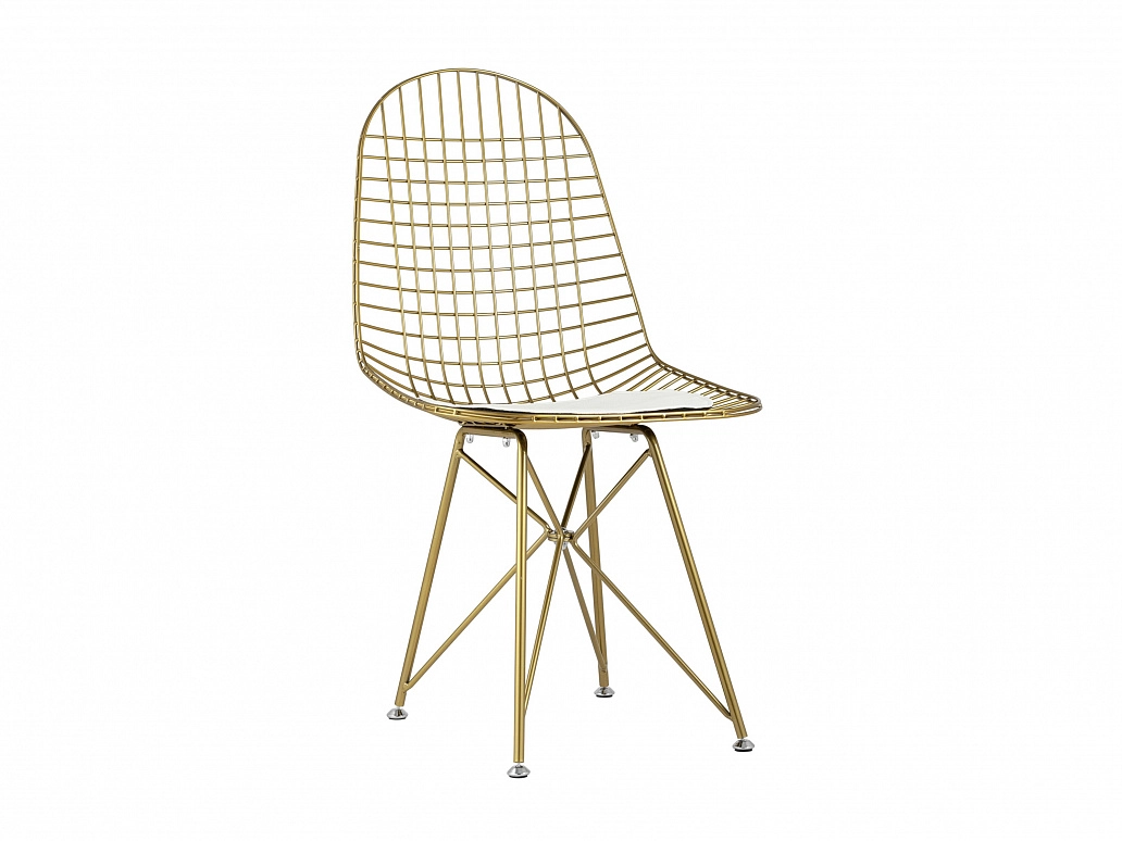 Стул Stool Group Eiffel Золотой/Белая подушка - фото №1