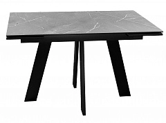 Стол DikLine SKM120 Керамика серый мрамор/подстолье черное/опоры черные (2 уп.) - фото №1