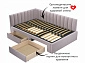 Мягкая кровать-тахта Milena 1200 лиловая с ящиками - фото №4