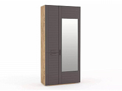 НМ 013.36 Шкаф для одежды с зеркалом Livorno /дуб бунратти / софт графит - фото №1