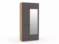 НМ 013.36 Шкаф для одежды с зеркалом Livorno /дуб бунратти / софт графит - фото №1, 45386