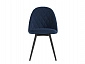 Комплект стульев Диор (2 шт), черный велюр синий - фото №5