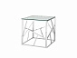 Журнальный столик Stool Group АРТ ДЕКО 55х55 Прозрачное стекло/Сталь серебро  - фото №2