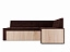 Кухонный угловой диван Таллин Правый (98х164), велюр, ЛДСП - миниатюра