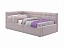 Односпальная кровать-тахта Bonna 900 с защитным бортиком лиловая и подъемным механизмом, велюр - миниатюра