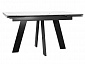 Стол DikLine SKM140 Керамика Белый мрамор/подстолье черное/опоры черные (2 уп.) - фото №2