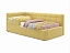 Односпальная кровать-тахта Bonna 900 с защитным бортиком желтая и подъемным механизмом, велюр - миниатюра