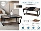 Стол журнальный BeautyStyle 33 дуб крымский состаренный/венге/стекло черное - фото №21