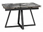 Силлем 120(180)х80 риальто серый темный / черный Керамический стол - фото №2
