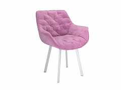 Квинта / стул (велюр тенерифе розовый/ металл белый) - фото №1, 52408