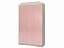 Шкаф 3-х дверный Флауэ, розовый - миниатюра