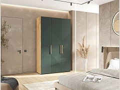 Ирис Шкаф 3-х ств. 1350 браш мени грин/дуб крафт - фото №1, mdmBS-MF-000114549