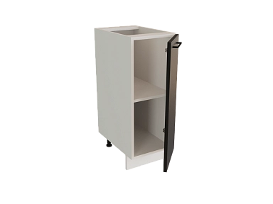 Шкаф Н300 с 1-ой дверью Мемфис БЕЛ/ЧЕР/ТФ Ф10 - фото №1, 888_ММК-00040259