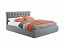 Мягкая кровать Ameli 1400 серая с подъемным механизмом с матрасом АСТРА, велюр - миниатюра