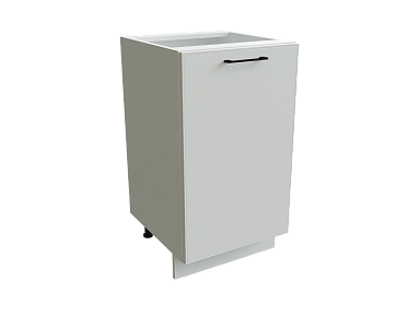 Шкаф Н450 с 1-ой дверью Мемфис БЕЛ/БЕЛ/СОФТ Ф60 - фото №1, 888_ММК-00001419