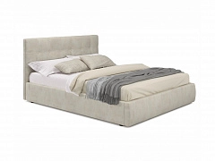 Мягкая кровать Selesta 1800 кожа кремовый с подъемным механизмом - фото №1, mebel_stock_4532