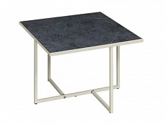 Скарлетт стол журнальный квадратный с рамкой мрамор черный/белый - фото №1