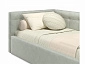 Односпальная кровать-тахта Bonna 900 кожа серый с подъемным механизмом - фото №3