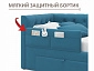 Односпальная кровать-тахта Afelia с ящиками и бортиком 900 синяя с ортопедическим основанием - фото №6
