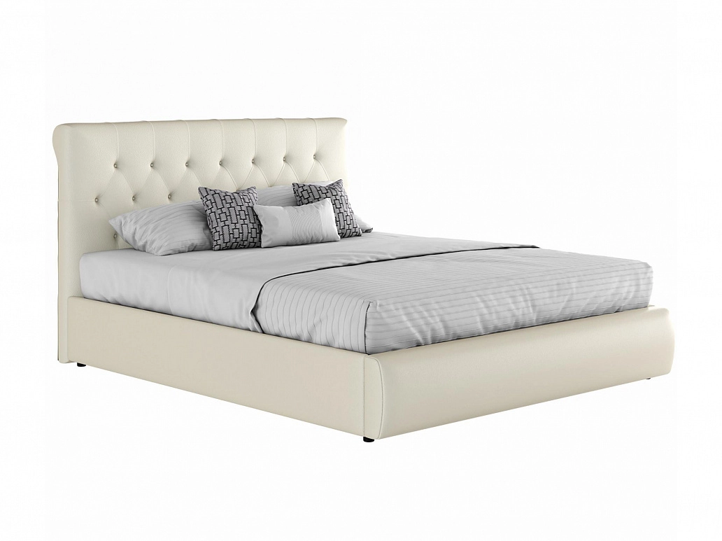 Мягкая интерьерная кровать "Амели" 1600 белая - фото №1