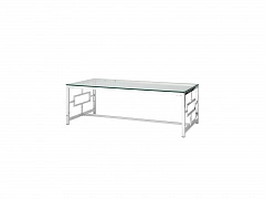 Журнальный стол Stool Group БРУКЛИН 120х60 Прозрачное стекло/Сталь серебро  - фото №1