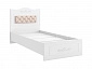 Кровать 900 с настилом и мягким элементом Италия ИТ-10 + ИТ-10А белое дерево - фото №2