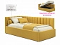 Мягкая кровать Milena 900 желтая с подъемным механизмом и матрасом PROMO B COCOS - фото №4